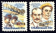 Wright Brothers "Pioneers of Aviation" Issue Set of 2 Mint Stamps United States, 1978